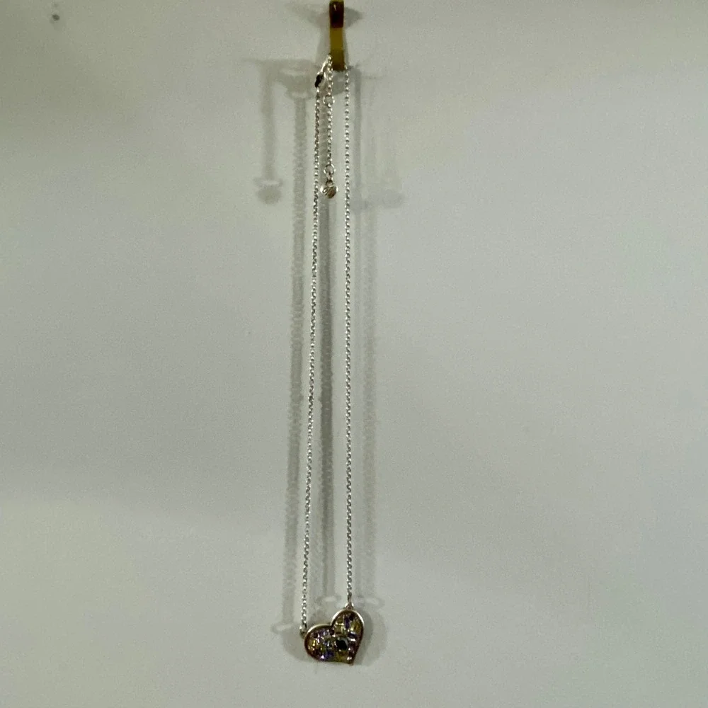 Brighton Be You The World Will Adjust Women Silver Purple Crystal Heart Necklace